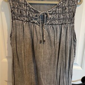 Jane and Delancey Gray Acid wash Sleeveless Midi Dress